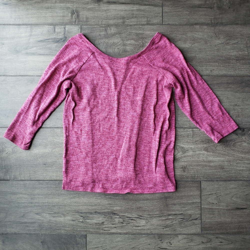 Aerie Pink Top Size Medium 3/4 Sleeve